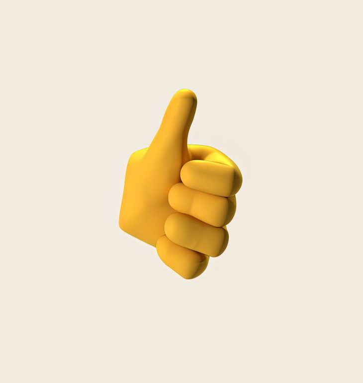 an animation of a hand doing thumbs up